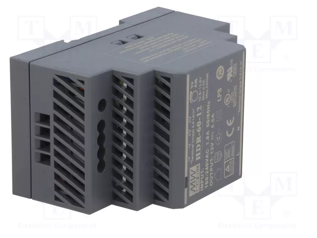 MEAN WELL HDR-60-12 Fuente de alimentación 12V 60W para carril DIN