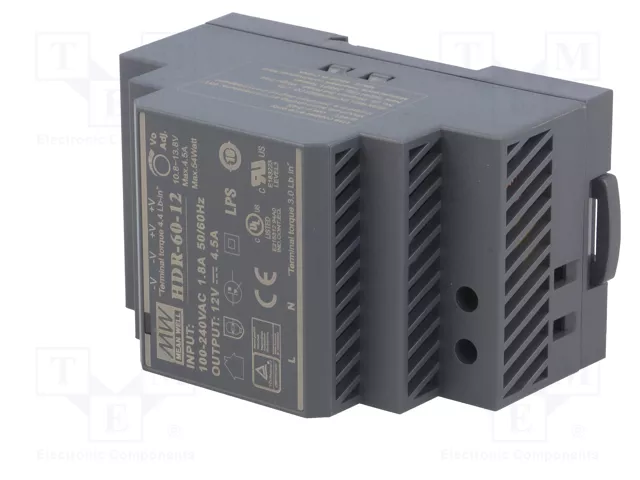 MEAN WELL HDR-60-12 Fuente de alimentación 12V 60W para carril DIN
