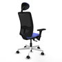 PIQUERAS Y CRESPO Silla de oficina Zulema con mecanismo Sincro/Traslack, Azul claro y Negro