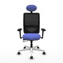 PIQUERAS Y CRESPO Silla de oficina Zulema con mecanismo Sincro/Traslack, Azul claro y Negro