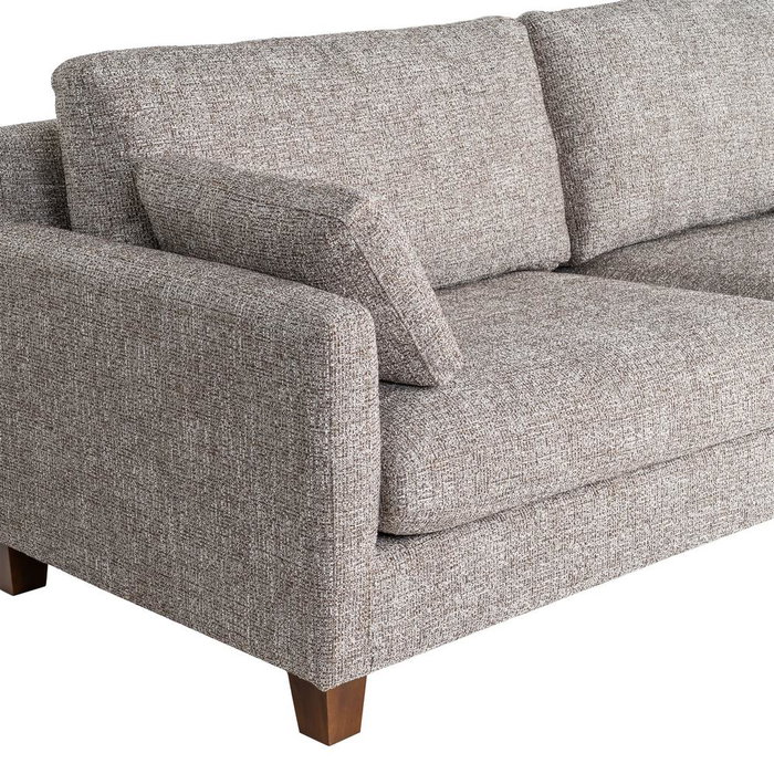 Sofá 3 Plazas Beige Tejido-Madera 221 X 90 X 87 cm Sofá 3 Plazas Beige Tejido-Madera 221 X 90 X 87 cm