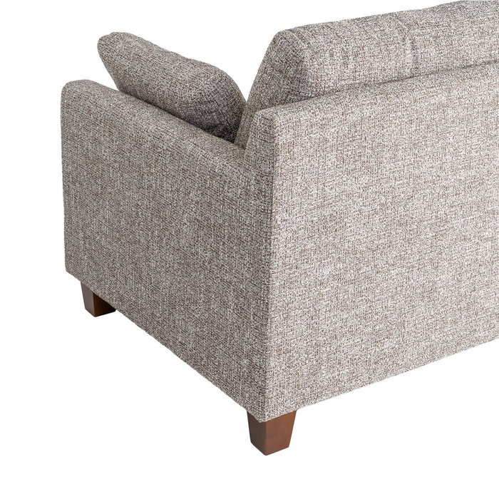 Sofá 3 Plazas Beige Tejido-Madera 221 X 90 X 87 cm Sofá 3 Plazas Beige Tejido-Madera 221 X 90 X 87 cm