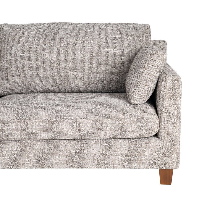 Sofá 3 Plazas Beige Tejido-Madera 221 X 90 X 87 cm Sofá 3 Plazas Beige Tejido-Madera 221 X 90 X 87 cm