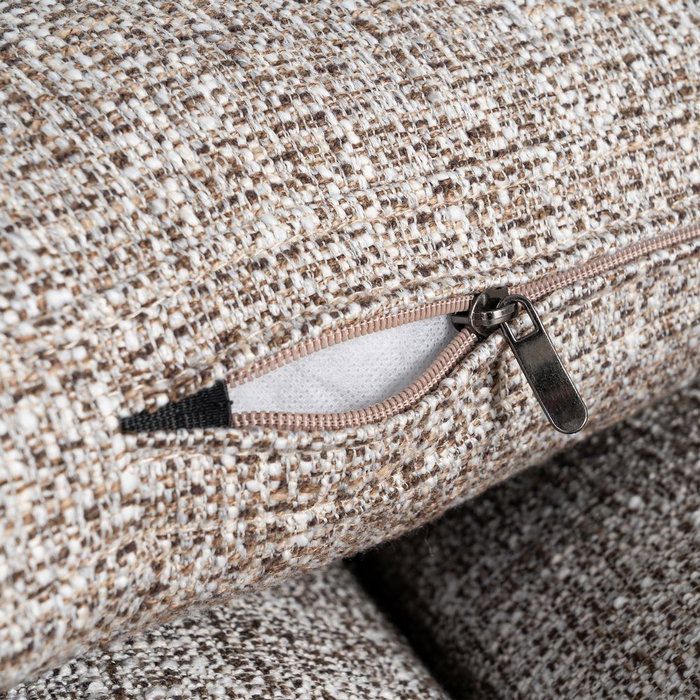 Sofá 3 Plazas Beige Tejido-Madera 221 X 90 X 87 cm Sofá 3 Plazas Beige Tejido-Madera 221 X 90 X 87 cm