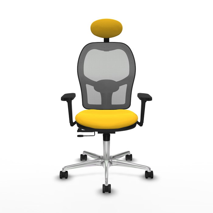 PIQUERAS Y CRESPO Silla de oficina Jorquera con mecanismo Sincro/Traslack - Amarillo/Gris