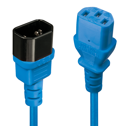 Lindy Cable de extensión IEC C13 a C14 de 1 m, Azul/Negro Lindy Cable de extensión IEC C13 a C14 de 1 m, Azul/Negro
