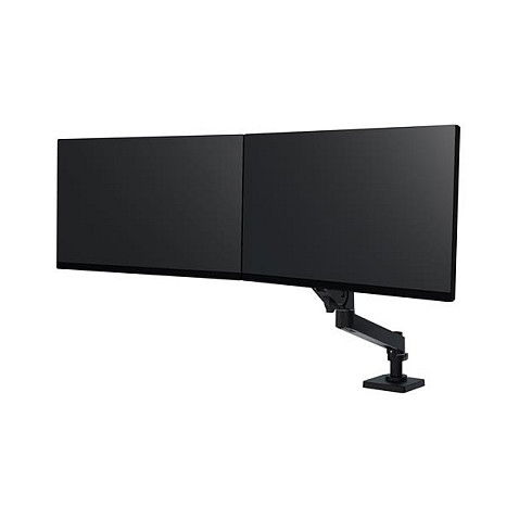 Ergotron LX Pro Series 45-684-292 Brazo de Monitor de Escritorio Doble, para 2 Pantallas LCD de hasta 68.6 cm (27"), Negro, Capacidad 8.5 kg, VESA 100x100 mm