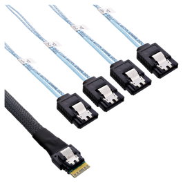 InLine Cable Slim SAS SFF-8654 a 4x SATA 7-pin 12GB/s 0,5m