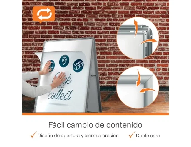 Nobo Caballete publicitario Essence tamaño A1 con clip y esquinas ingleteadas Nobo Caballete publicitario Essence tamaño A1 con clip y esquinas ingleteadas