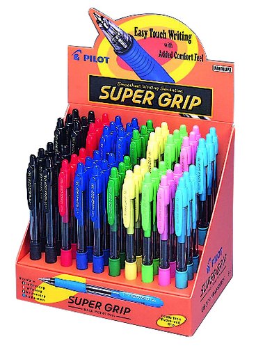 Pilot Bolígrafo Super Grip Retráctil de Colores Surtidos - Expositor de 60 unidades Pilot Bolígrafo Super Grip Retráctil de Colores Surtidos - Expositor de 60 unidades
