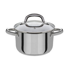 GSW Cacerola Alta Montreal Acero Inoxidable 1.8L d.16cm con Tapa Cristal Apta Inducción Pack 6 Unidades