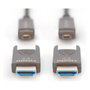Digitus Cable HDMI AOC Híbrido de Fibra Óptica 4K 15 m con Conector Desmontable, Negro, AK-330127-150-S