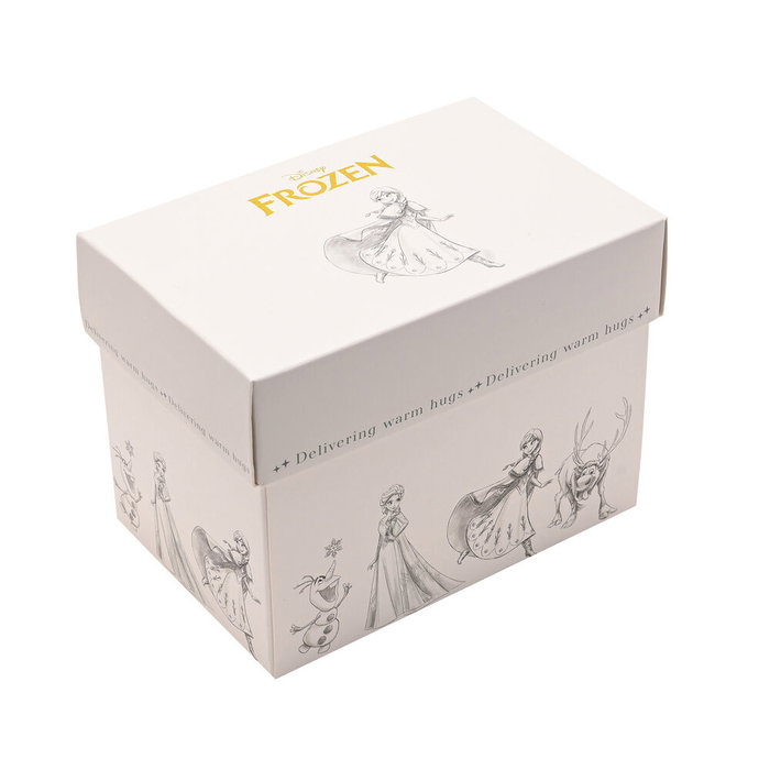 WIDDOP & CO Taza Frozen Disney, Porcelana China, Ilustraciones Esbozadas, Detalles Dorados