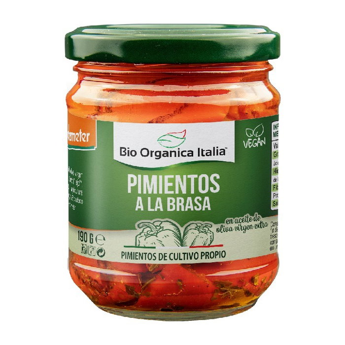 BIO ORGANICA ITALIA Pimiento a la brasa en aceite 190 gr Demeter BIO ORGANICA ITALIA Pimiento a la brasa en aceite 190 gr Demeter