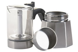 DKD Home Decor Cafetera de Borosilicato 300ml con Base de 450ml