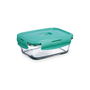 Recipiente Rectangular Hermético Vidrio Turquesa Luminarc 82 cL