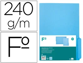 Liderpapel Subcarpeta con pestaña cartulina 240g/m2 azul Folio
