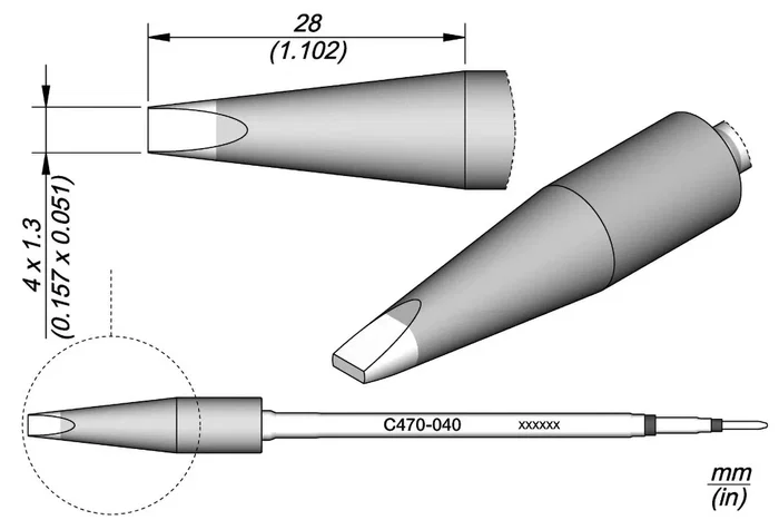 JBC TOOLS Punta de soldadura tipo destornillador Heavy Duty 1,3x4mm