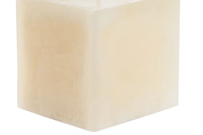 DKD Home Decor Vela Cuadrada de Cera Parafina Crema