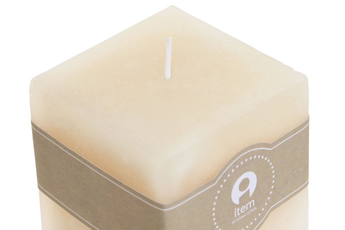 DKD Home Decor Vela Cuadrada de Cera Parafina Crema