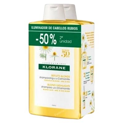 Klorane Champú a la Camomila Iluminador Reflejos Rubios Duo 2 x 400 ml Klorane Champú a la Camomila Iluminador Reflejos Rubios Duo 2 x 400 ml