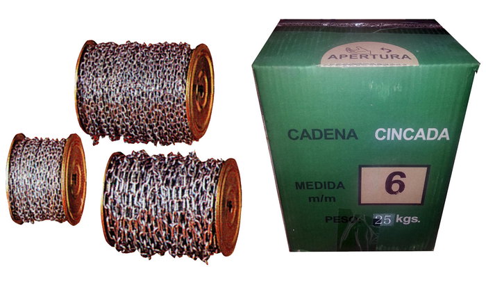 Cadena de eslabones de 3,0 mm en bobina de 25 kg (aprox. 150 m) Cadena de eslabones de 3,0 mm en bobina de 25 kg (aprox. 150 m)