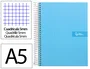 Liderpapel Cuaderno Espiral A5 Micro Crafty Forrada 120h Cuadro 5mm Celeste