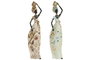 DKD Home Decor Figuras de Resina Africanas, Pack de 2 unidades, Verde y Beige