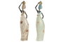 DKD Home Decor Figuras de Resina Africanas, Pack de 2 unidades, Verde y Beige