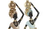 DKD Home Decor Figuras de Resina Africanas, Pack de 2 unidades, Verde y Beige