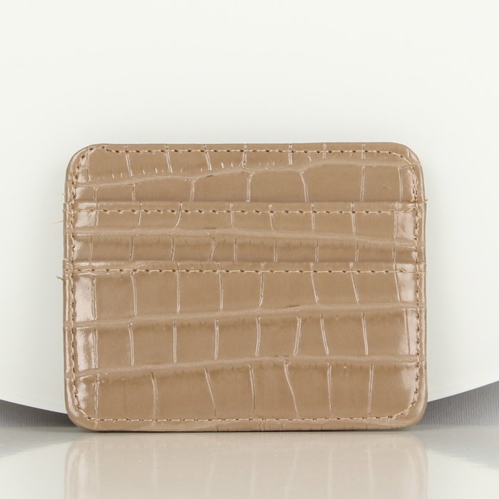 Zoozie Bags 2484 Cartera y Tarjetero de Piel Beige con 4 Fundas para Tarjetas