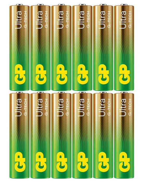 GP Ultra Alkaline AAA-battery 24AU/LR03 Pilas Alcalinas, Paquete de 12 Unidades