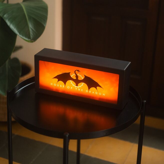 ERIK Lámpara Efecto Llamas La Casa del Dragon LED Cálida USB/Pilas ABS Acrílico 32.5x14.5x7.5cm