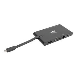 Eaton Tripp Lite U442-DOCK3-B Estación de Conexión USB-C 4K HDMI, VGA, GbE y Carga PD 100W