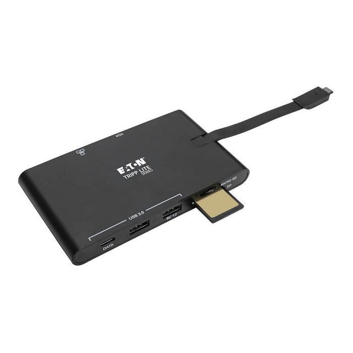 Eaton Tripp Lite U442-DOCK3-B Estación de Conexión USB-C 4K HDMI, VGA, GbE y Carga PD 100W