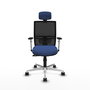 PIQUERAS Y CRESPO Silla de oficina Yunquera con mecanismo Sincro, Azul marino y Negro