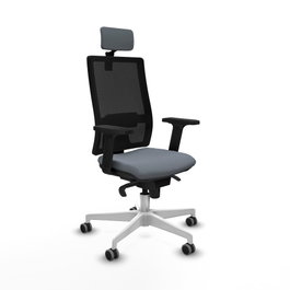 PIQUERAS Y CRESPO Silla de oficina Horna con mecanismo Sincro, Gris y Negro