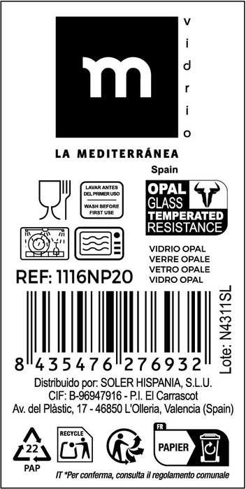 La Mediterranea Fuente Oval Temara Opal 35,5 cm (Pack de 12) de 34,5 x 25,6 x 2,9 cm La Mediterranea Fuente Oval Temara Opal 35,5 cm (Pack de 12) de 34,5 x 25,6 x 2,9 cm