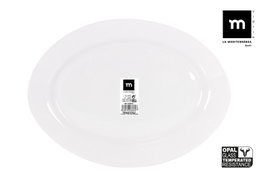 La Mediterranea Fuente Oval Temara Opal 35,5 cm (Pack de 12) de 34,5 x 25,6 x 2,9 cm