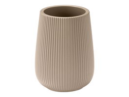 Berilo Portacepillos Rayas Abombado Beige 8 x 11 x 8 cm (Set de 12)