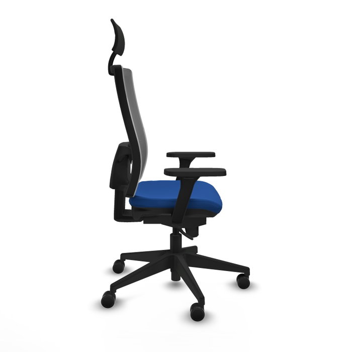 PIQUERAS Y CRESPO Silla de oficina Horna con mecanismo Sincro, Azul y Gris