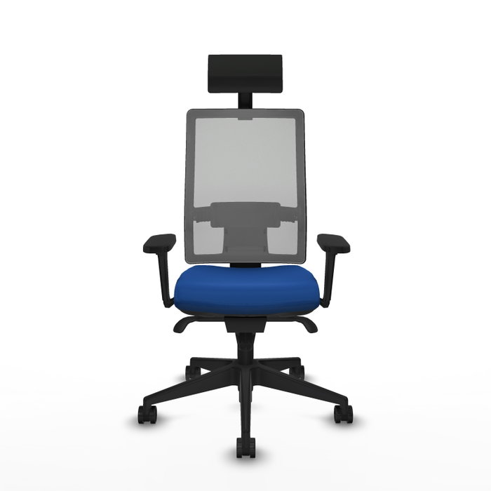 PIQUERAS Y CRESPO Silla de oficina Horna con mecanismo Sincro, Azul y Gris