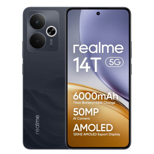 Realme Realme 14T 6.67" Android 15 5G 8 GB 256 GB 6000 mAh Negro - 631011005591