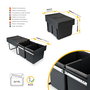 Emuca Contenedor de reciclaje de fijación inferior, 2x15L, Negro