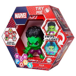 WOW! Stuff Figura LED Interactiva Pod Hulk Marvel, Se Conecta e Ilumina con Pegatinas UV, Incluye Pilas AAA