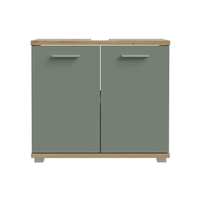 Forte Mueble bajo fregadero CHAMP CMPK021M888 2 puertas 69,9 x 28,9 x 62 cm Roble artesanal / Verde salvia
