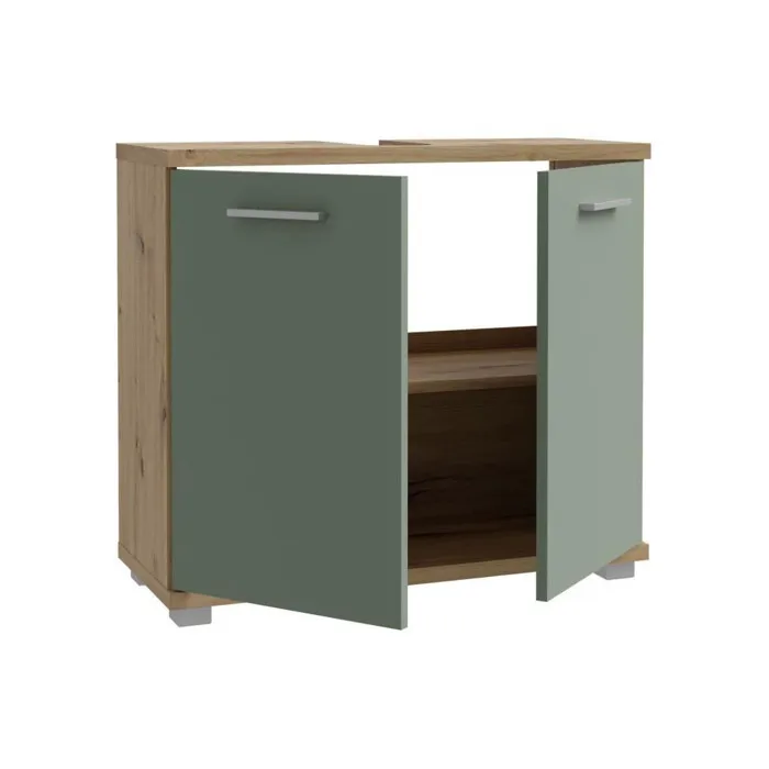 Forte Mueble bajo fregadero CHAMP CMPK021M888 2 puertas 69,9 x 28,9 x 62 cm Roble artesanal / Verde salvia