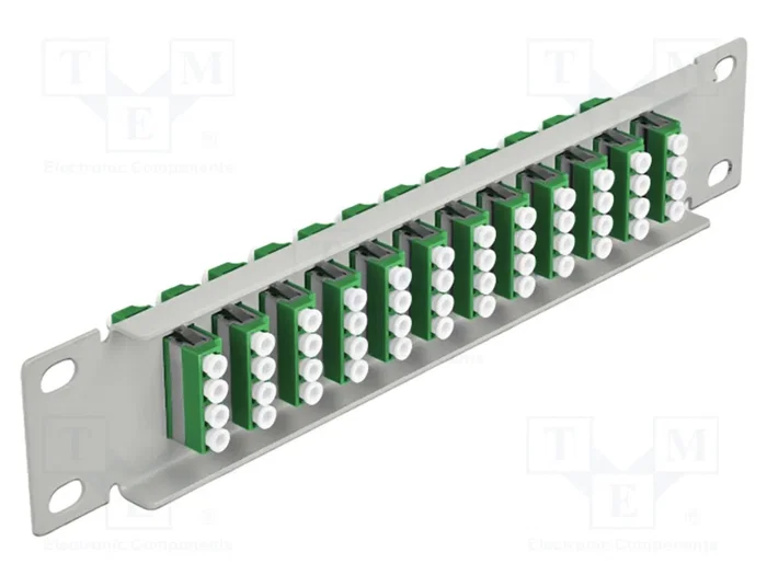DeLOCK Patchpanel de fibra óptica 10″ 12 puertos LC Quad verde 1U gris DeLOCK Patchpanel de fibra óptica 10″ 12 puertos LC Quad verde 1U gris