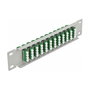 DeLOCK Patchpanel de fibra óptica 10 pulg 12 puertos LC Quad verde 1U gris
