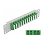 DeLOCK Patchpanel de fibra óptica 10 pulg 12 puertos LC Quad verde 1U gris